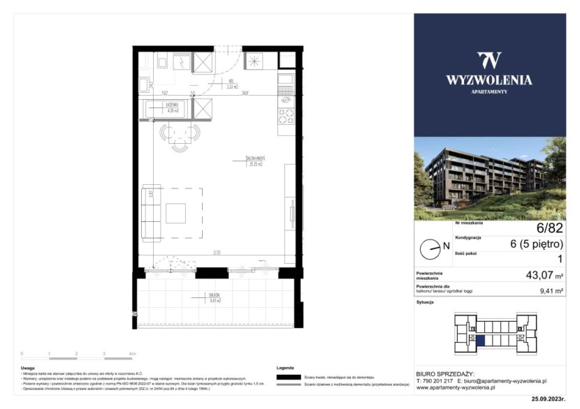 Mieszkanie 6/82 - cena 12 800 zł/m2